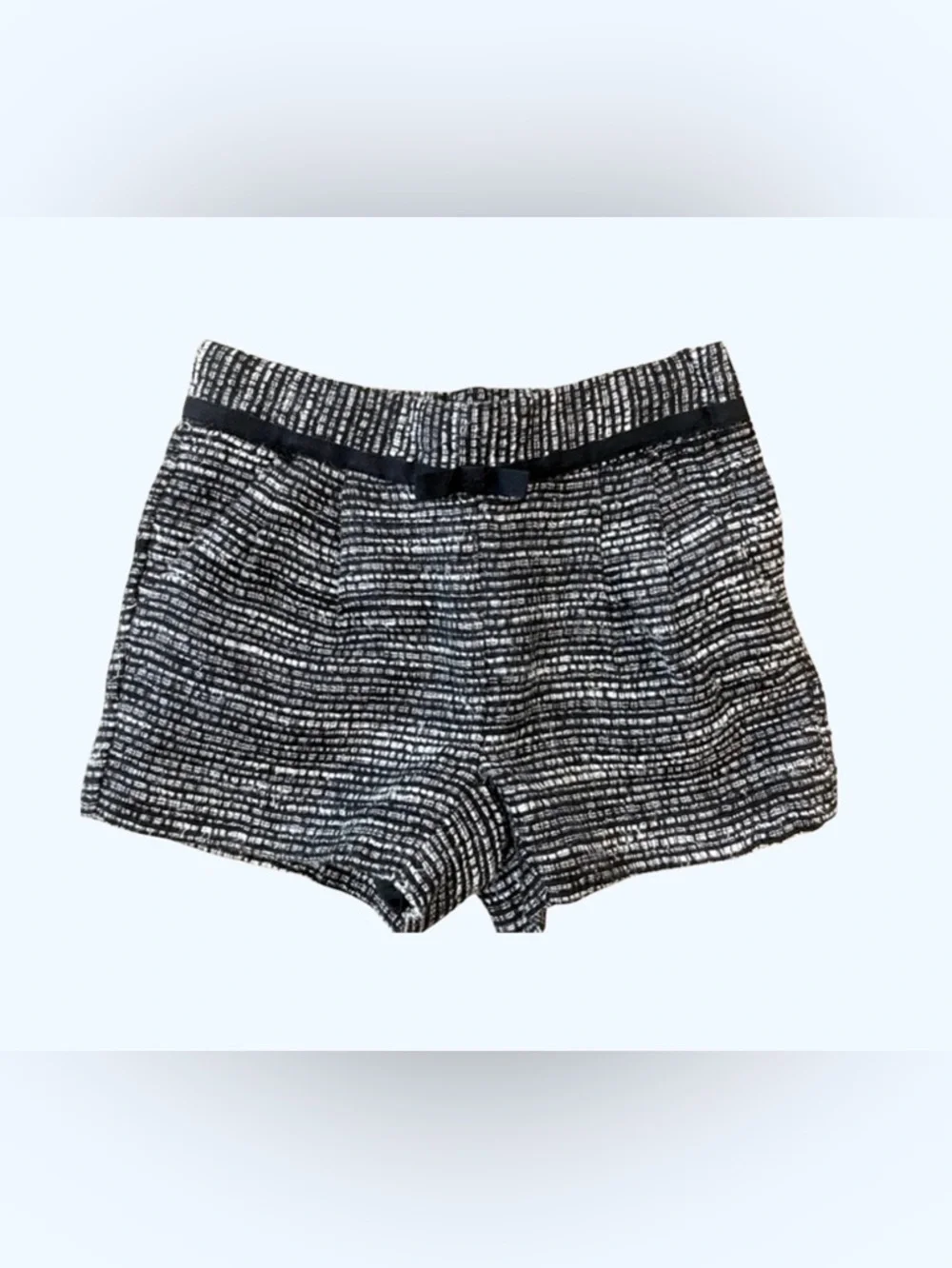 Janie and Jack 2T Black White Tweed Metallic Bow Shorts Preppy Chic